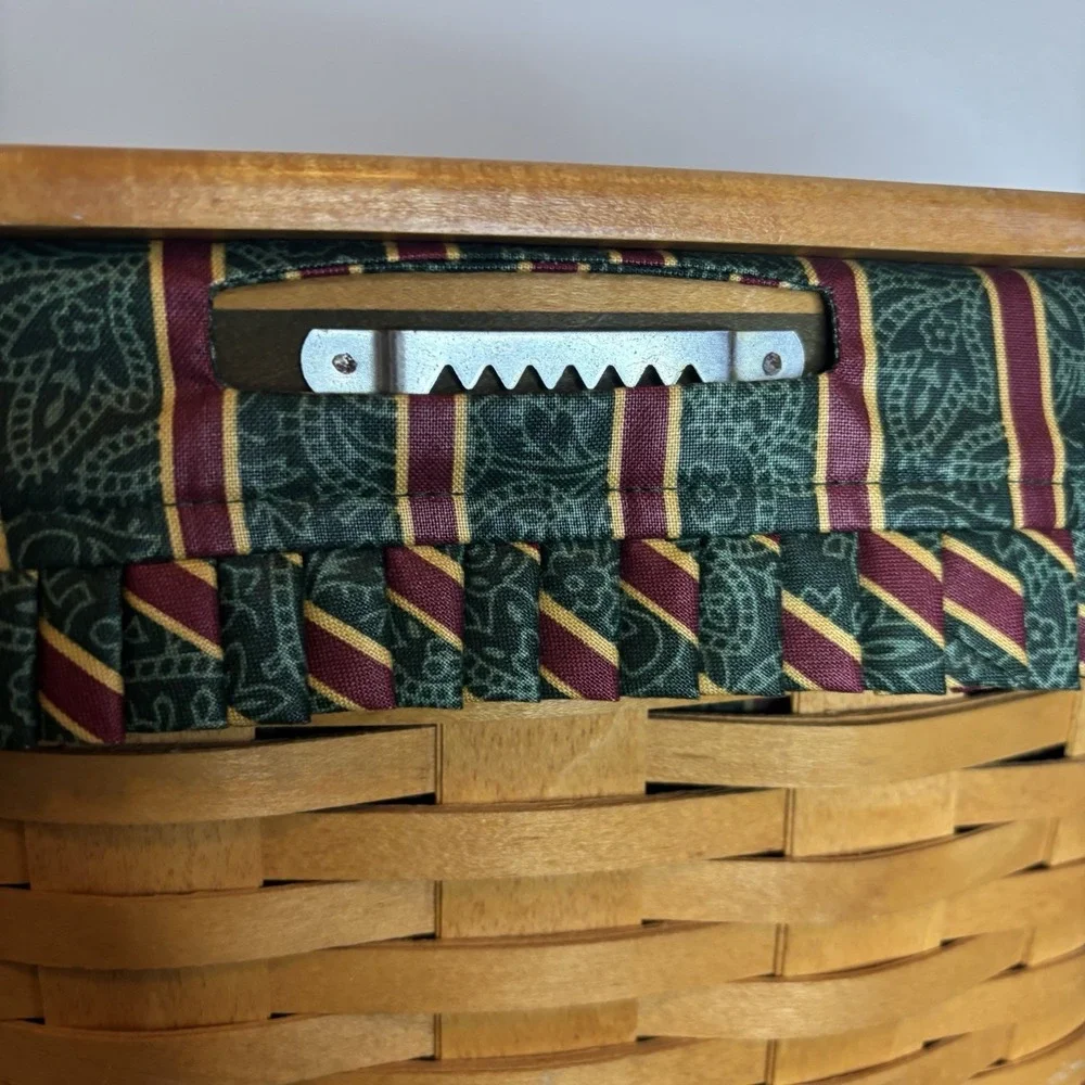 Longaberger Holiday Hostess Winter Wishes Basket Holly Liner Protector Lid 1998